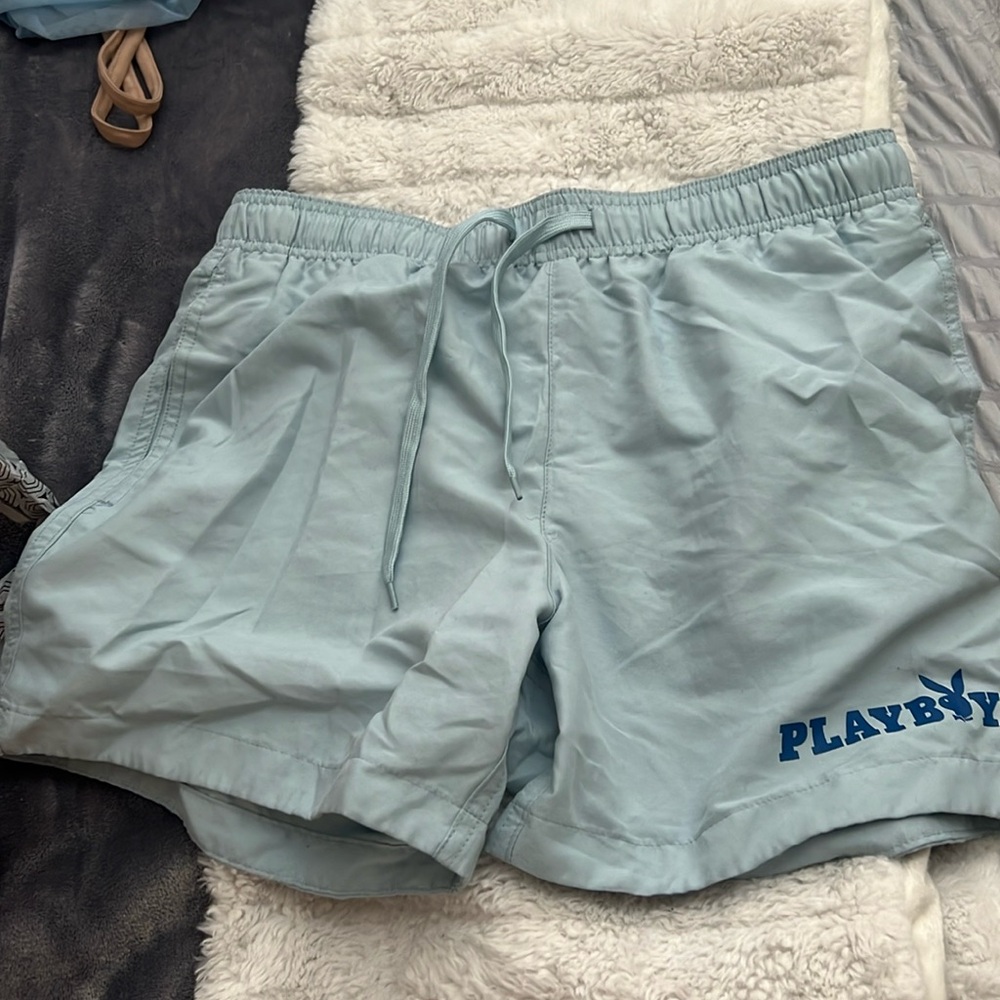 light blue playboy shorts